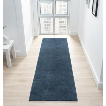 Washable Comfy Plain CMF00 Navy Runner-Desire Rugs-Rug Love - The Most Loved Rug Store